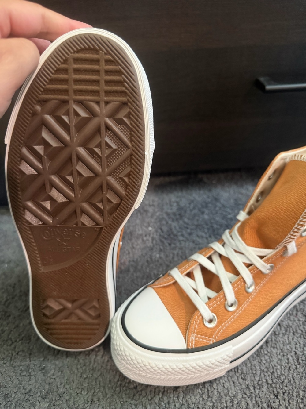 Converse Chuck Taylor All Star High Top Sneakers - Orange & White - Picture 2 of 3